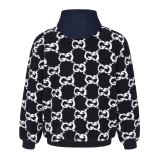 Gucci 23FW GG Print Hooded Shearling Jacket