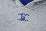 Celine Triomphe Jacquard Hooded Sweater (Gray)