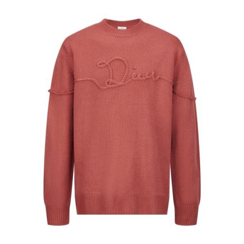 Dior 26SS Stitch Logo Round Neck Sweater (Burgundy) 251217