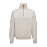 Louis Vuitton Jacquard Logo Half-Zip Knit Sweater 251217