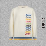Dior Rainbow Lettering Knit Round Neck Sweater 251217
