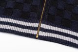 Louis Vuitton 26SS Checkerboard Color-Block Ribbed Waist Zip Knit Jacket 251224