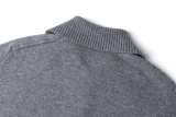 Burberry Warhorse Notched Collar Cashmere Cardigan (Grey) 251224