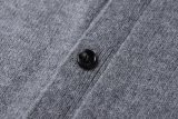 Burberry Warhorse Notched Collar Cashmere Cardigan (Grey) 251224