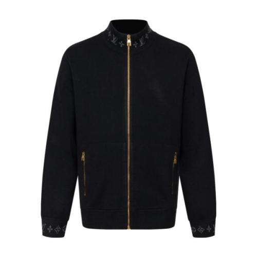 Louis Vuitton 25SS Jacquard Rib Stand Collar Knit Jacket (Black) 260107