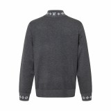 Louis Vuitton 25SS Jacquard Rib Stand Collar Knit Jacket (Gray) 260107