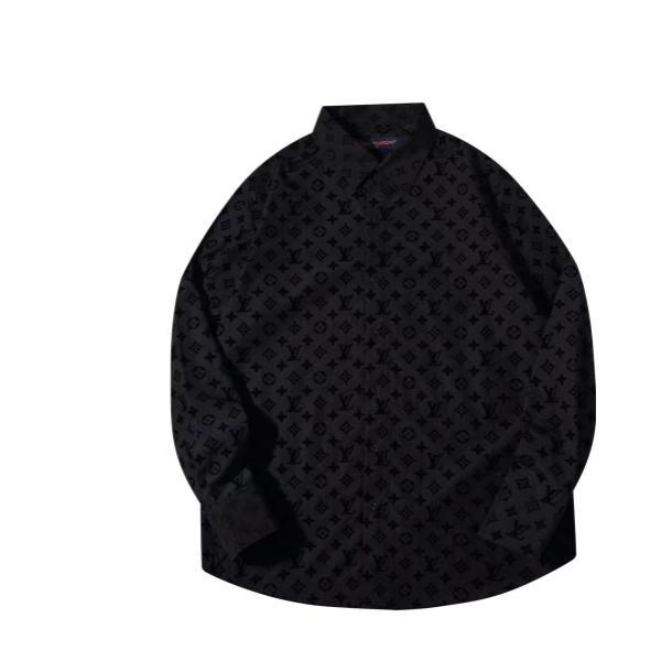 Louis Vuitton Flocked All-Over Print Shirt 260107