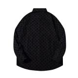 Louis Vuitton Flocked All-Over Print Shirt 260107