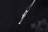Chrome Hearts 25SS Cross Leather Patch Half-Zip Hoodie 260121