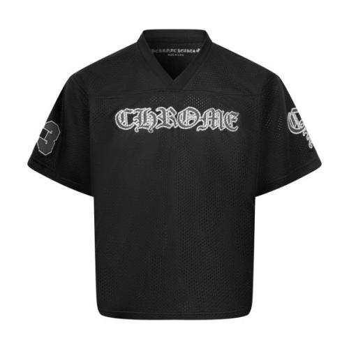 Chrome Hearts Sanskrit Mesh Ice Hockey V-Neck Short Sleeve Shirt 260318