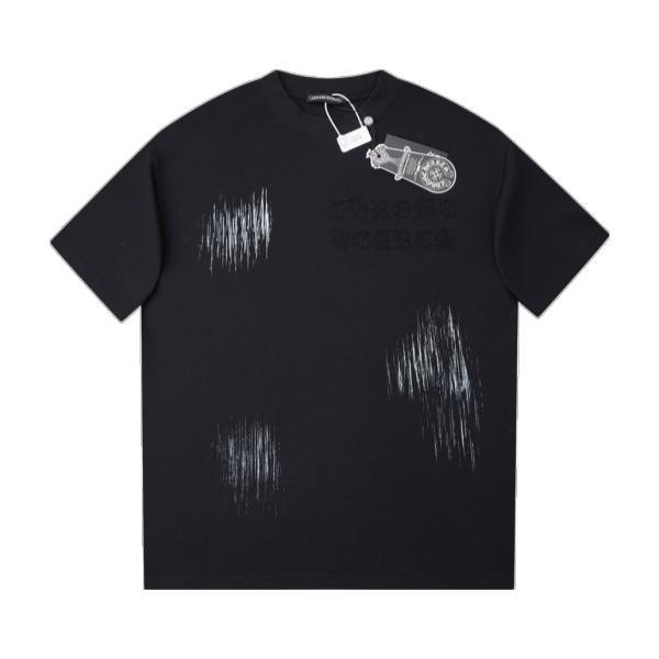 Chrome Hearts 26SS Early Spring New Arrival Laser Burned Chrome Hearts Label Short Sleeve 260325