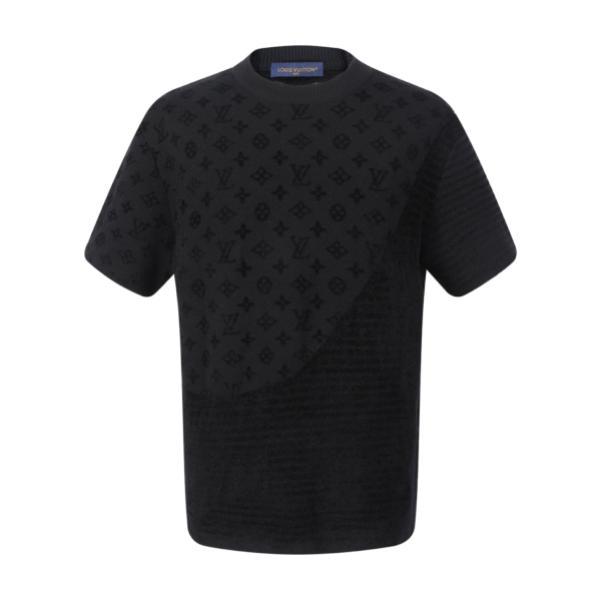 Louis Vuitton 25SS Paneled Jacquard Knit Short Sleeve (Black) 260325