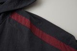 Balenciaga BLCG 26SS 3M Black-Red Paneled Embroidered Hooded Tracksuit Jacket 260408