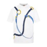 Hermès Spring/Summer New Short Sleeve T-Shirt (Equestrian Motif Print) 260408