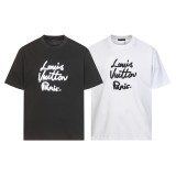 Louis Vuitton Glow Signature Crewneck Short Sleeve T-Shirt (Black) 260415