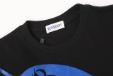 Burberry  Official Same Classic All-Over Warhorse  Large Warhorse Print Double-Yarn Pure Cotton Short Sleeve (black) 260415