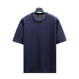 Louis Vuitton Blue-Tone Cotton-Blend Knit Short Sleeve 260422