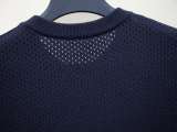 Louis Vuitton Blue-Tone Cotton-Blend Knit Short Sleeve 260422