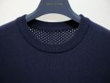 Louis Vuitton Blue-Tone Cotton-Blend Knit Short Sleeve 260422