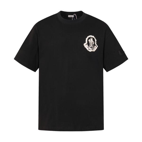 Moncler 26SS Logo Flocking Print Comfort Fit Crewneck Short Sleeve T-Shirt 260429