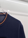 HERMÈS Color-Block Collar Crewneck Knit Sweater 260506