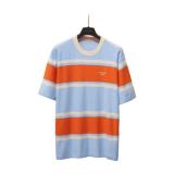 Louis Vuitton New Arrival Camp Collar Short Sleeve Shirt (Light Blue-Orange) 260520