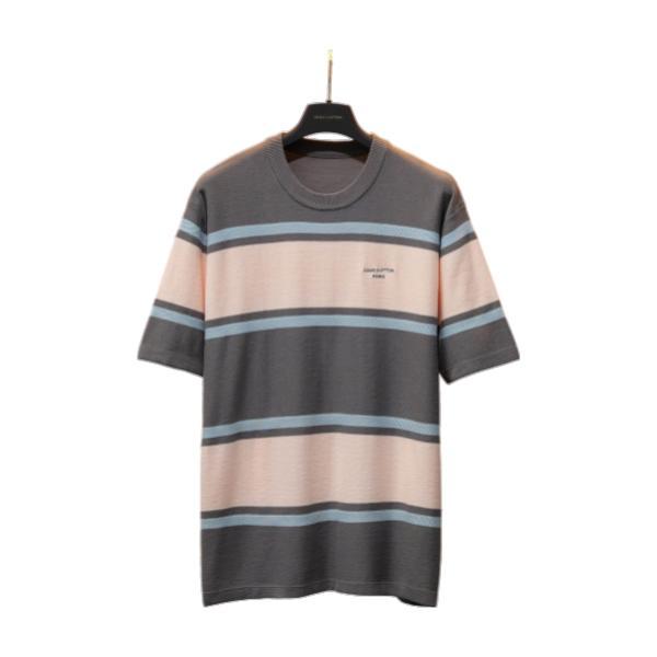 Louis Vuitton New Arrival Camp Collar Short Sleeve Shirt (Light Blue-Gray) 260520