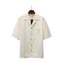 Louis Vuitton New Arrival Camp Collar Short Sleeve Shirt (Apricot) 260520