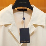 Louis Vuitton New Arrival Camp Collar Short Sleeve Shirt (Apricot) 260520