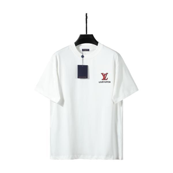 Louis Vuitton 26SS New Arrival Multi-Layer Heavy Craftsmanship Chest Speckled Letter Logo Embroidery Short Sleeve T-Shirt 260520