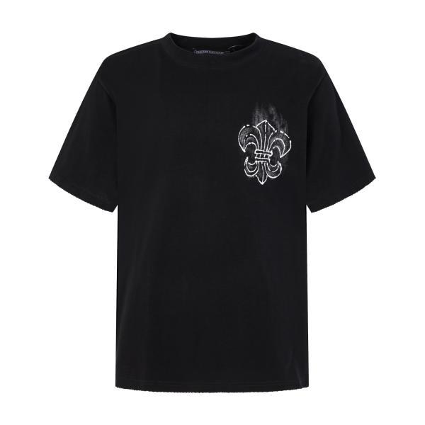 Chrome Hearts Horseshoe Distressed Hand-Painted Short Sleeve T-Shirt 260520