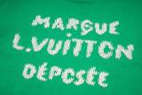 Louis Vuitton Spring/Summer New Short Sleeve T-Shirt - V Slogan Embroidered T-Shirt (Green) 260526