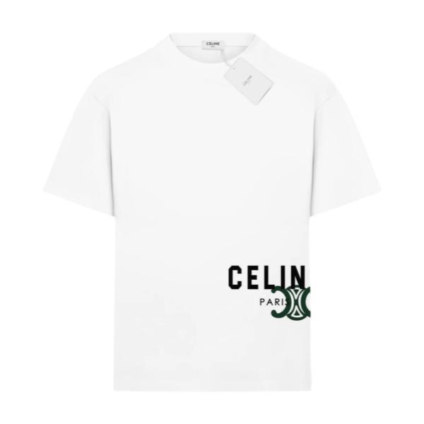 Celine Runway Exclusive Limited Logo Letter Print Short Sleeve T-Shirt 260609