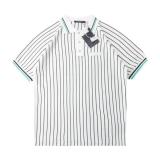 Louis Vuitton 26SS Spring/Summer New Vertical Stripe Leather Tag Knit Short Sleeve 260609