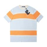 Louis Vuitton 26SS Spring/Summer New Embroidered Logo Stripe Knit Short Sleeve 260609