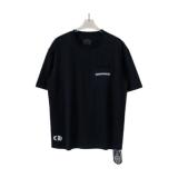 Chrome Hearts CH Heavy Wash 3D Print Leather Patch Embroidered Short Sleeve (Black) 260616