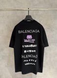 Balenciaga UV Color-Changing Embroidered Short Sleeve T-Shirt (Black) 260616
