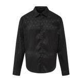 Louis Vuitton New Classic Ice Silk Jacquard Logo Print Long Sleeve Shirt 260624