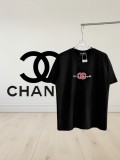 Chanel Embroidered Front CC Logo & Back Graphic English Lettering Crewneck Short Sleeve T-Shirt 260624