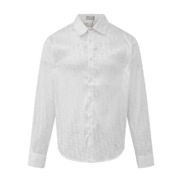 Dior New Classic Ice Silk Jacquard Logo Print Long Sleeve Shirt 260624