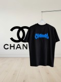 Chanel Embroidered Front CC Logo & Back Graphic English Lettering Crewneck Short Sleeve T-Shirt 260624