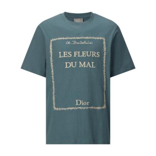 Dior Checkerboard Embroidered Logo Short Sleeve T-Shirt 260630