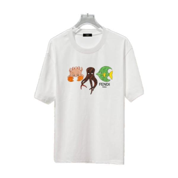 Fendi Classic Chest Letter Logo Print Short Sleeve T-Shirt 260630