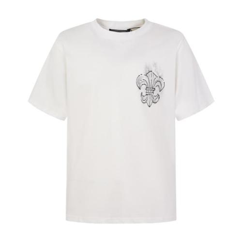 Chrome Hearts Horseshoe Distressed Hand-Painted Short Sleeve T-Shirt 260708