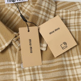 Miu Miu 24FW Brushed Check Long Sleeve Shirt 260708