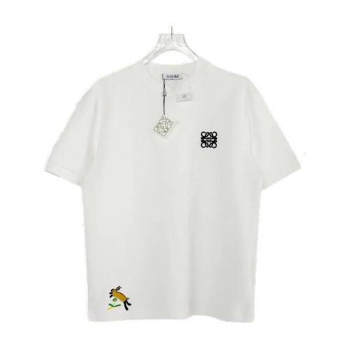 Loewe High Neck Short Sleeve Embroidered T-Shirt 260714