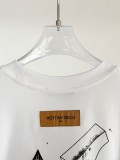 Louis Vuitton Embroidery & Print Round Neck Short Sleeve T-Shirt - White 260714