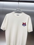 Moncler Classic Chest Logo Short Sleeve Knit T-Shirt - White 260714