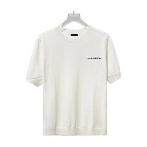 Louis Vuitton Classic Chest Logo Short Sleeve Knit T-Shirt - White 260714