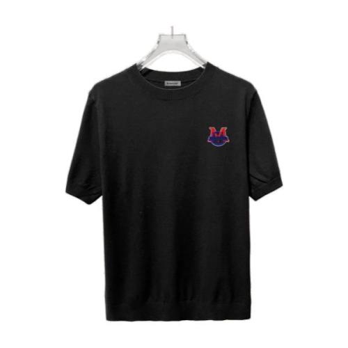 Moncler Classic Chest Logo Short Sleeve Knit T-Shirt - Black 260714